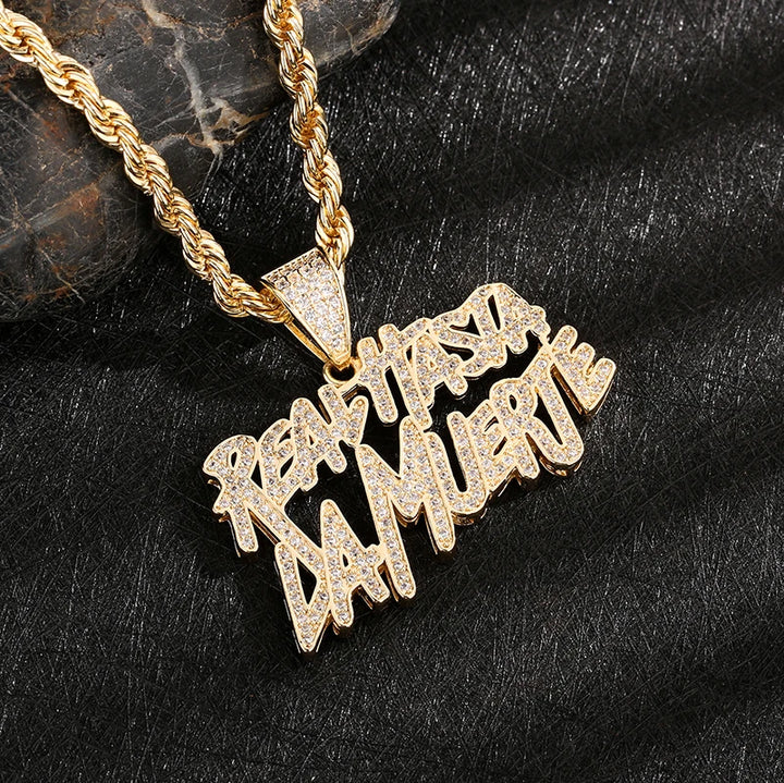Fashion Real Hasta La Muerte Hip Hop 14k Gold Plated